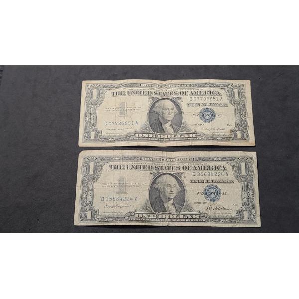 Series 1957 $1 Silver Certificate & Series 1957A $1 Silver Certificate - Face Value: $2.00
