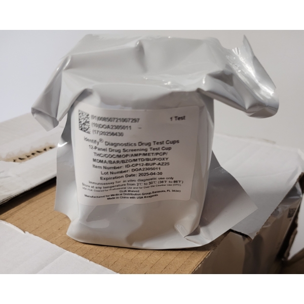 50 Pack Identify Diagnostics 12 Panel Drug Test Cup With BUP