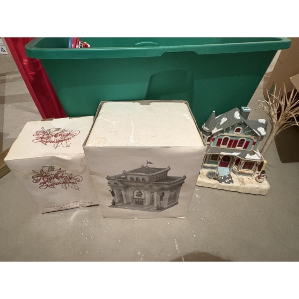 *Pick Up At Mantua Home-No Shipping Available* Christmas House Figures in Boxes - House with Tree