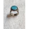 Image 2 : Sterling Silver Ring With Turquois Stone 12.6g - KM Sterling Stamp