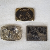 Image 1 : Three Assorted Vintage Collectible Belt Buckles Ft. Lectra Haul, Loadhog Exide & Plymouth Insulating