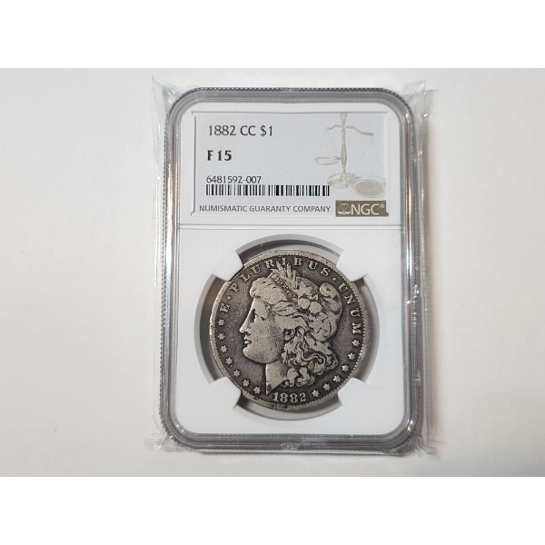 1882 Carson City Silver Morgan Dollar - NGC Graded Fine 15