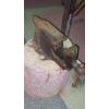 Image 4 : Rare Forged Anvil Vise Mounted On Log Section - Heavy  - Works Fine