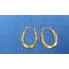 Image 1 : 10K Gold Oval Swirl Hoop Earrings - Weight: 0.5g