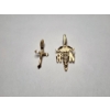 Image 1 : Two 14K Gold Pendants - Cross & "R.N." Caduceus - Total Weight 1.1 Grams