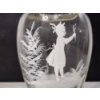 Image 2 : Vintage Mary Gregory Hand-Painted Enamel Clear Glass Jar With Handle
