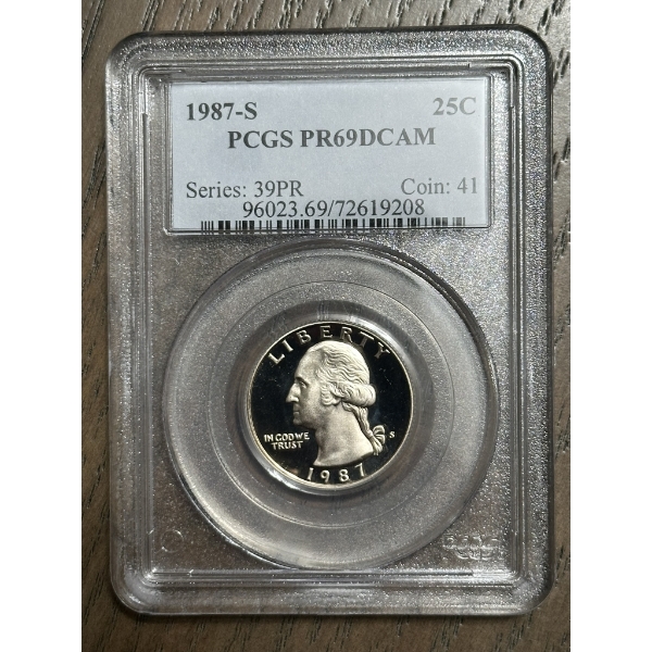 PCGS PR69 DCAM 1987-S Washington Quarter