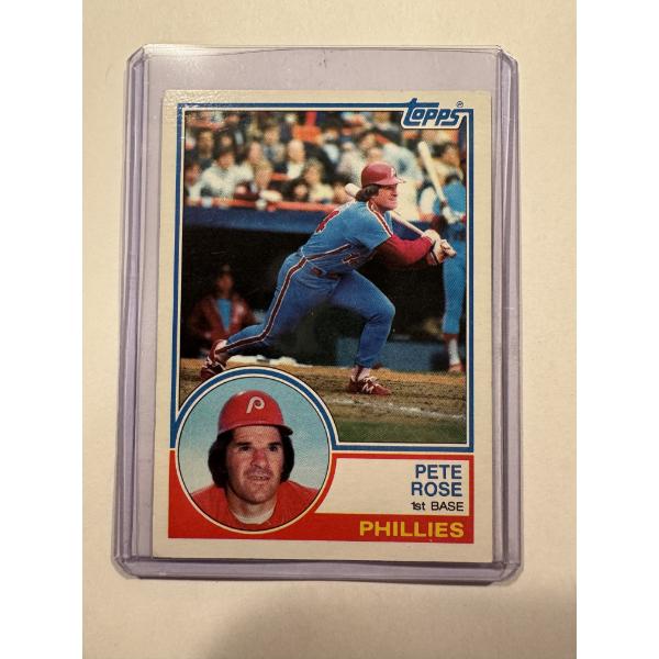 1983 Topps Pete Rose Baseball Card In Protective Holder - Mint Condition