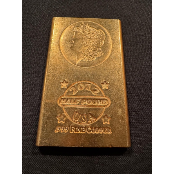 Limited Edition 1/2 Pound .999 Fine Copper Bullion Bar - Exceptional Bar