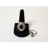 Image 1 : 3 Gorgeous Sterling Silver Rings Pearl, Gold-Tone with Stones, Wedding Band Style - TW 16.8g