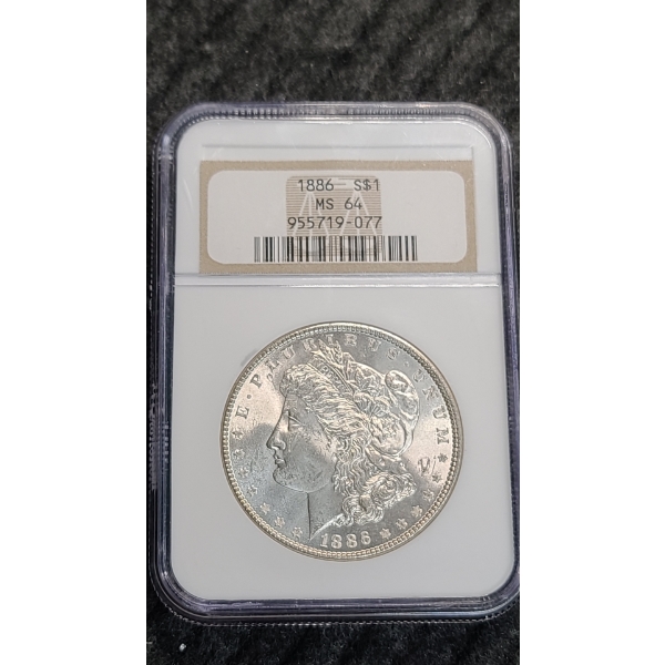 1886 NGC MS 64 Morgan Silver Dollar