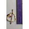 Image 3 : 14K Yellow Gold Ruby Heart & Arrow Pendant - Weight: 1.4g