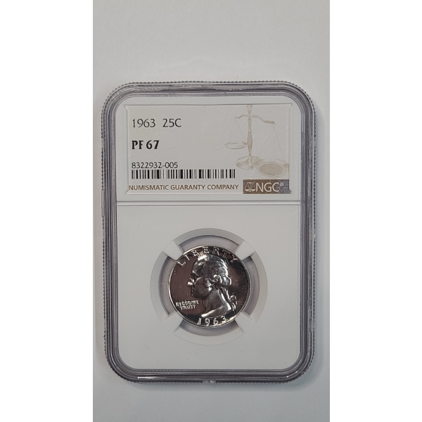 NGC 1963 PF 67 90% Silver Washington Quarter