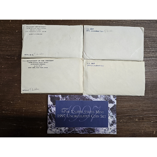 (5) United States Proof Sets - 1971-1974 & 1997