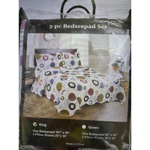 Ashley Taylor Bamboo King 3 Pc Bedspread Set - Brand New In The Package