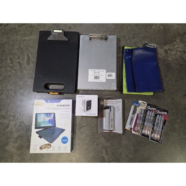 New Flexbook Case, Money Bags, USB Stapler, Clipboards, Wifi Extender And Sharpies