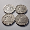 Image 3 : Four Assorted United States 90% Silver Franklin Half Dollars ~ $2.00 Face Value