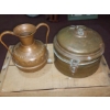 Image 1 : Antique Hand Tooled Copper Handled Vessel / Pot & Brass Lidded Cooker - See Pics