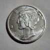 Image 1 : One Troy Ounce .999 Fine Silver Round Ft. Mercury Dime Motif & Design