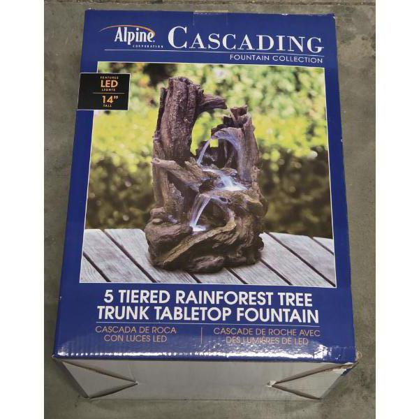 New In Box! 14'' Alpine LED Cascading Tabletop Fountain 