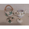 Image 2 : 2 Pieces - Decorated Porcelain Covered Jar & Teapot - Exc Condition