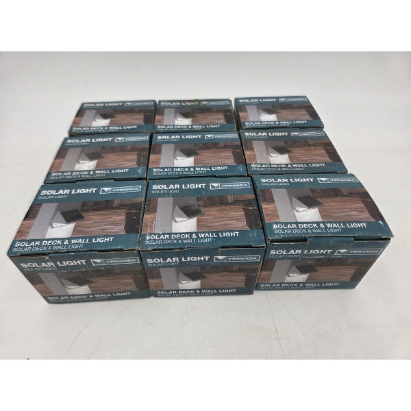  New In Box! 9 Veranda Soloar Deck & Wall Lights