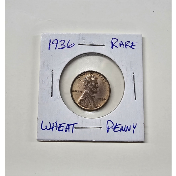 1936 RARE Wheat Penny - No Mint Mark - Great Condition