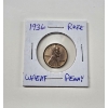 Image 1 : 1936 RARE Wheat Penny - No Mint Mark - Great Condition