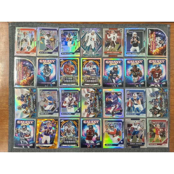 Large Lot of 28 Asstd Veteran Parallel Football Trading Cards- Near Mint -Elway, Brady, Vick & More!