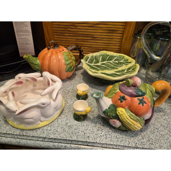 Assorted Holiday Ceramic Porcelain Pieces - Halloween, Easter Bunny & More