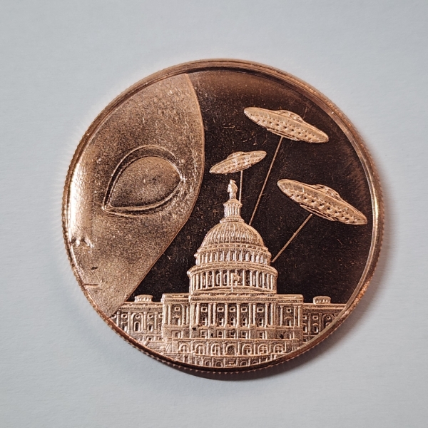 Aliens Over the Capitol Building 1 ADVP oz .999 Fine Copper Round