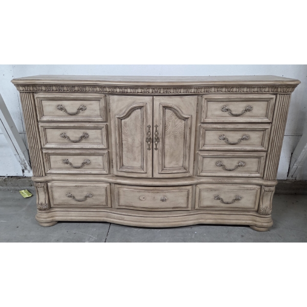 Like New Gorgeous Wynwood Solid Wood 12 Drawer Antique Finish 68'' L 41''H 19.5'' D Chest Of Drawers