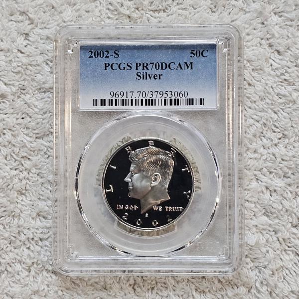 90% Silver 2002-S PCGS Graded PR70DCAM United States Kennedy Half Dollar Coin AFV $.50
