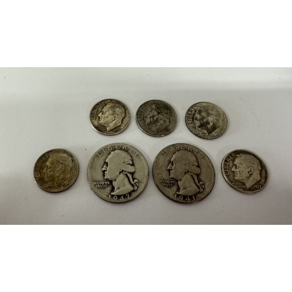 United States Silver Coins- Quarters and Dimes- Face Value $1.00