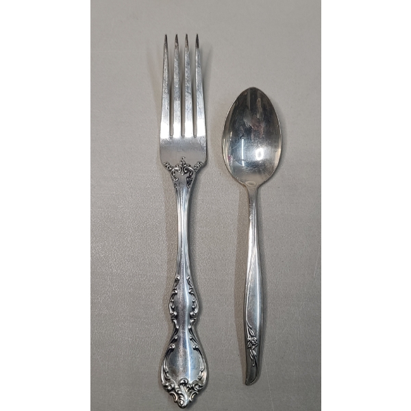 Sterling Silver Spoon & Fork - Weight: 100.6g