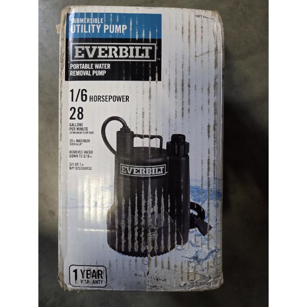 Brand New Everbuilt 1/6 28 Gallon Portable Water Removal Pump