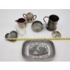 Image 5 : Lot of Vintage Assorted & Mixed Metal Trays, Cups, Glassware
