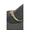 Image 3 : Women's 10K Yellow Gold Heart Shaped Amethyst Filigree Ring - Size 8 - Weight: 1.2g
