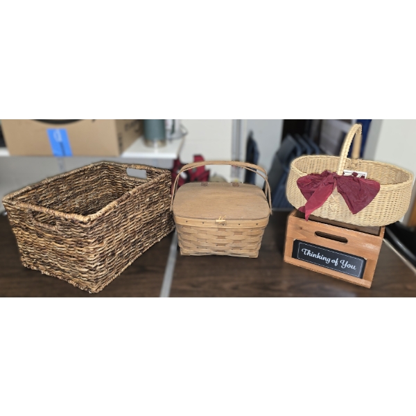 3 Baskets and a Crate