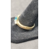 Image 5 : Women's Sterling Silver Ring With Blue & Clear Heart Shaped Stones (Engraved) -Size 9 - Weight: 2.8g