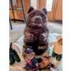 Image 1 : Carved Wood Bear, Felt Dolls, Lamp & More