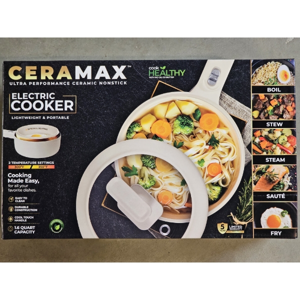 Ceramax Electric Cooker - 1.6qt Capacity - NIB!!!