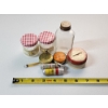 Image 7 : Lot of Assorted Small Collectibles: Jars, Advertising Tape Measures, Thimbles
