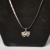 Image 1 : Sterling Silver Theater Mask Pendant Necklace - 18" - TW: 6.5g