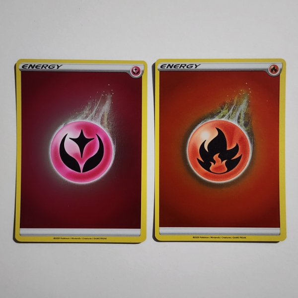 Two Assorted Holo Rare Pokemon Energy Trading Cards
