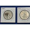 Image 1 : Two 1945 90% Silver Walking Liberty Half Dollars