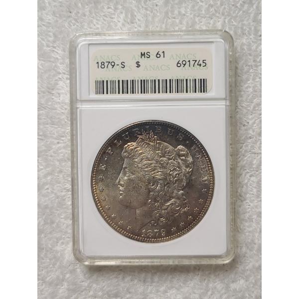 ANACS MS61 Graded 1879-S Silver Morgan Dollar