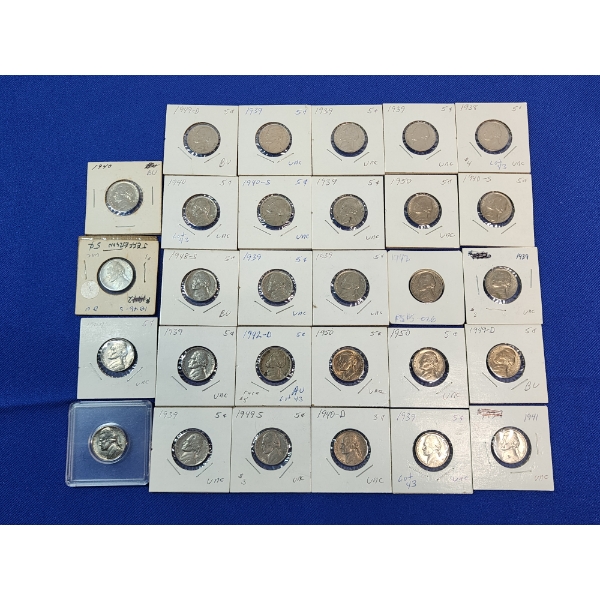 Lot of Assorted Year Jefferson Nickels: Including Brilliant Uncirculated