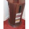 Image 2 : Round Spinning Wood 4 Bin CD DVD Case 30" Tall  x 18" W  Including All Cds - Loaded