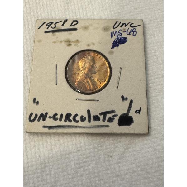 1958-D Uncirculated Lincoln One Cent Wheat Penny